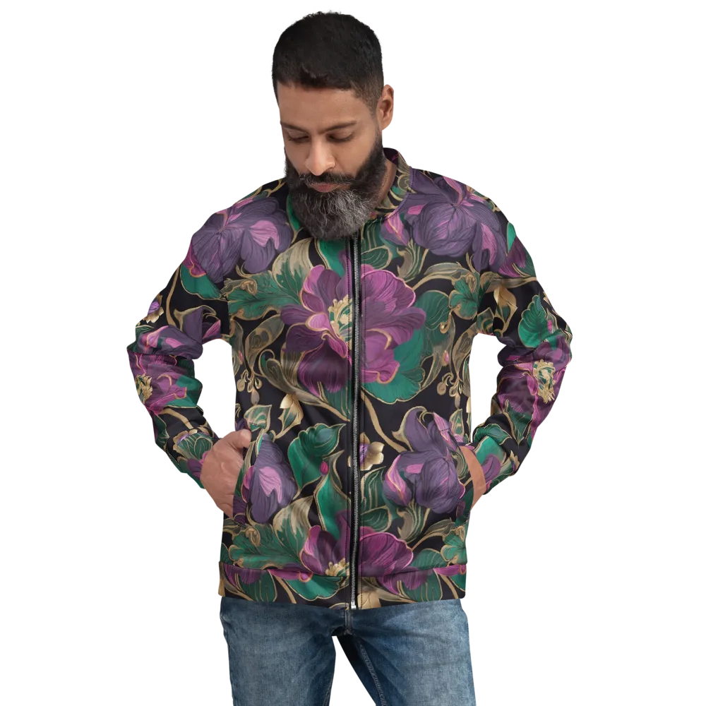 Amethyst Brocade on Bomber Jacket — Front