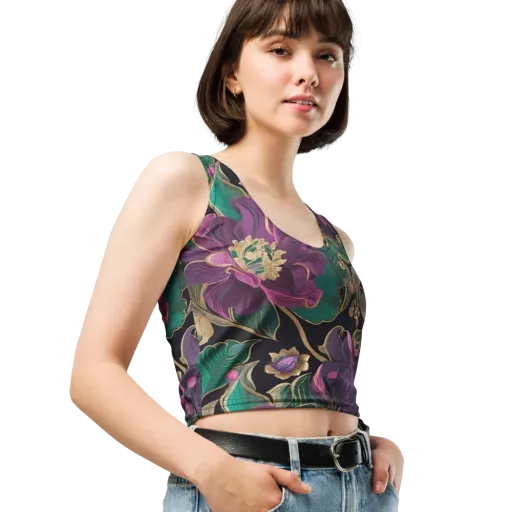 Amethyst Brocade on a Crop Top