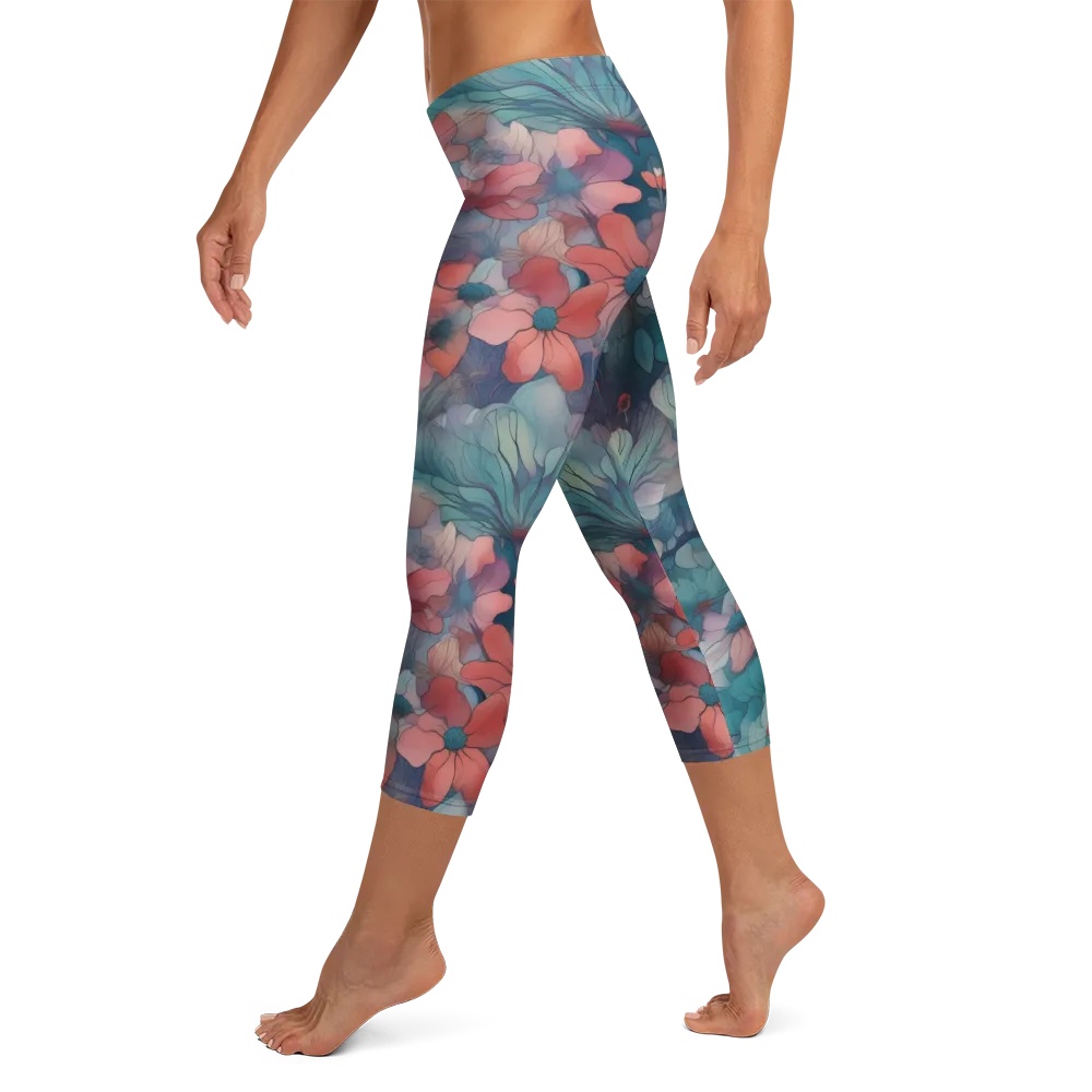 Velvet Botanica on Capri Leggings — Left