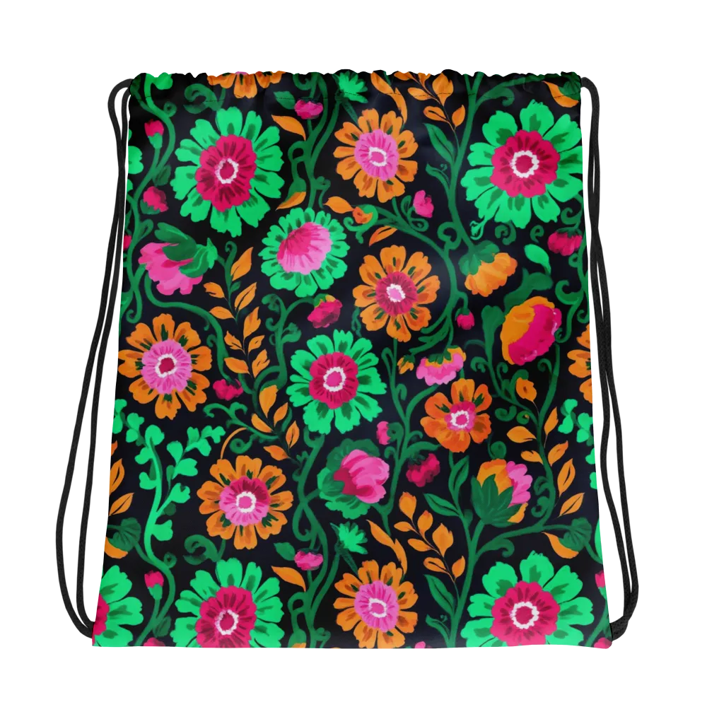 Neon Garden After Dark on Drawstring Bag — Photo