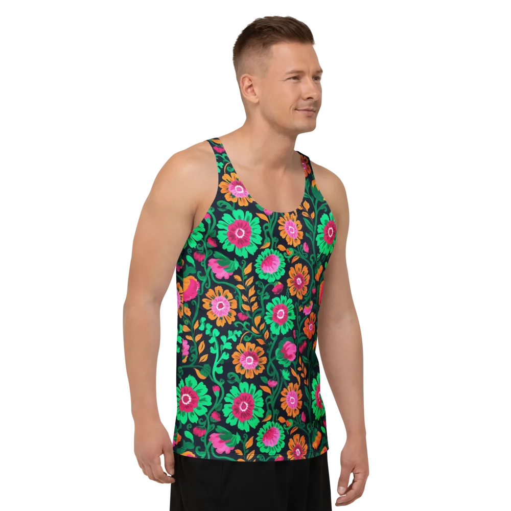 Neon Garden After Dark on Men's Tank Top — Right Front