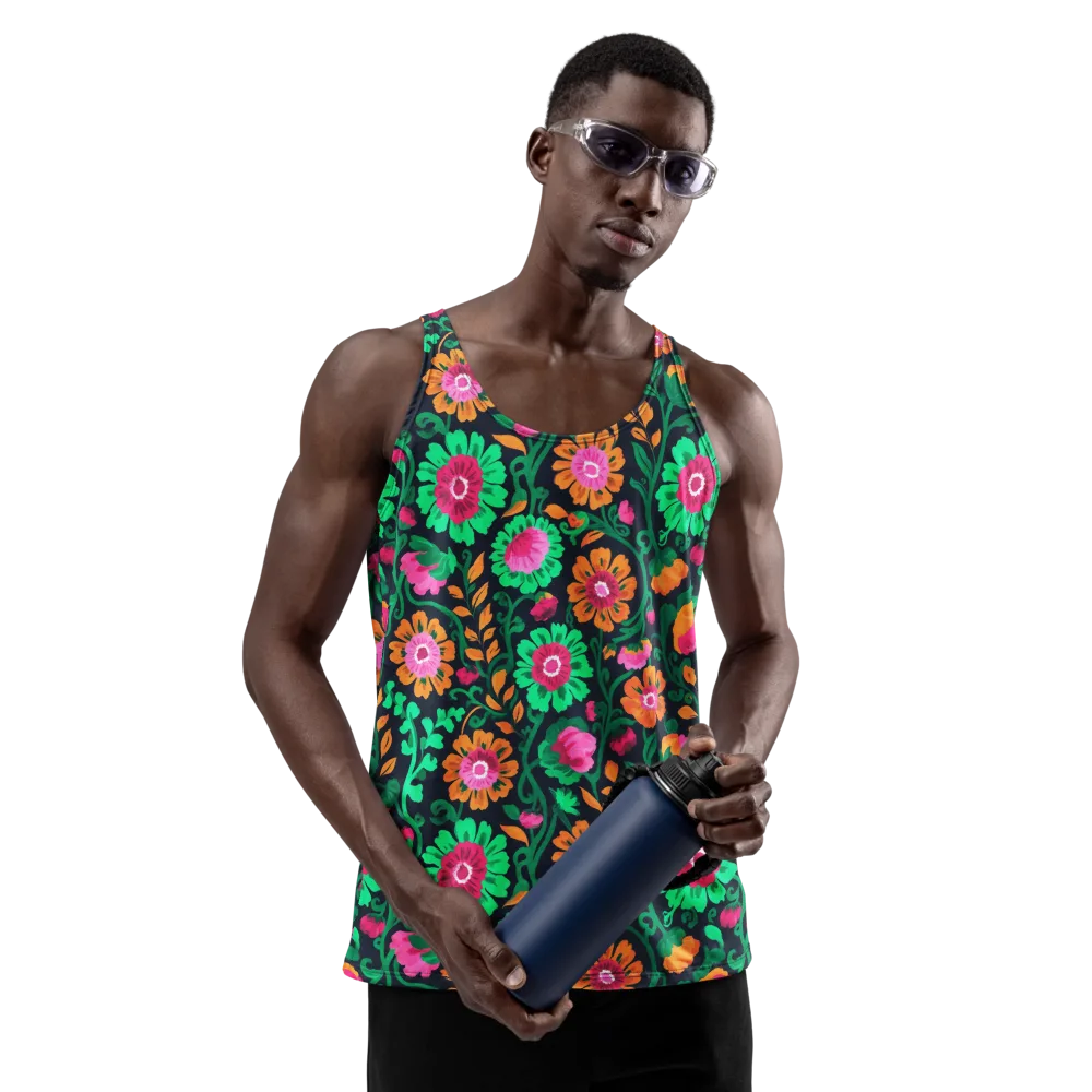 Neon Garden After Dark on Men's Tank Top — Front