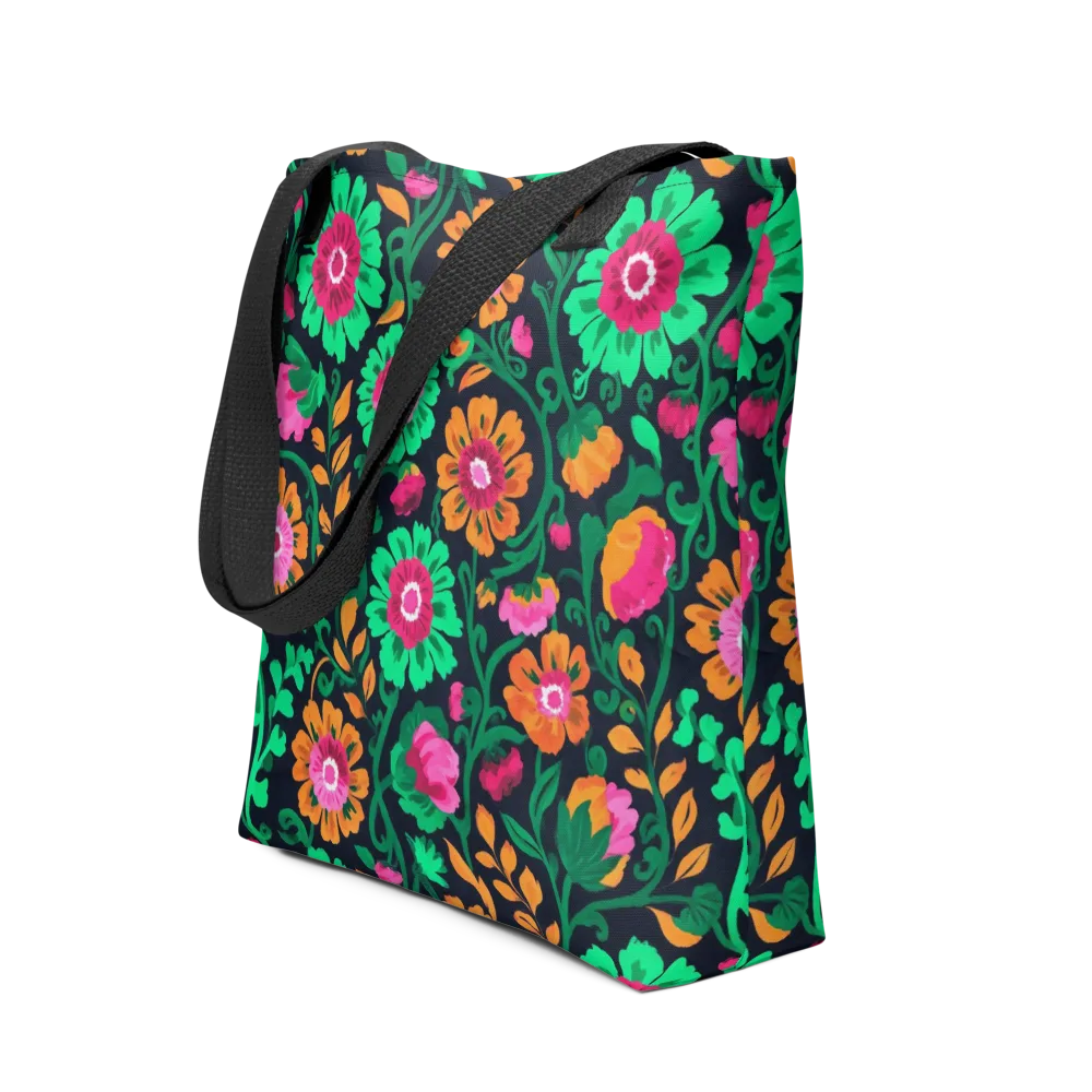 Neon Garden After Dark on Tote Bag — Front