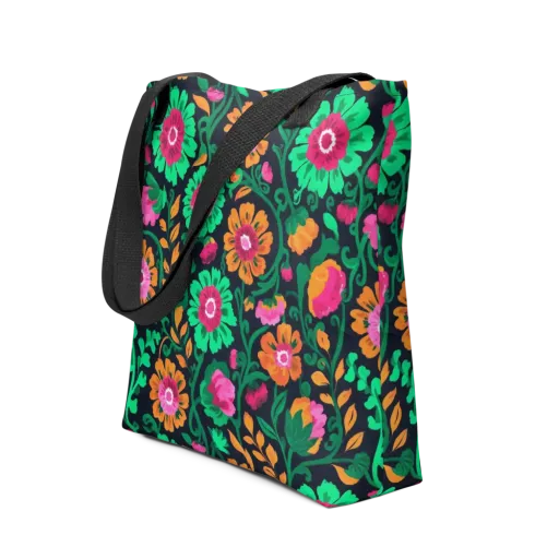 Neon Garden After Dark on a Tote Bag