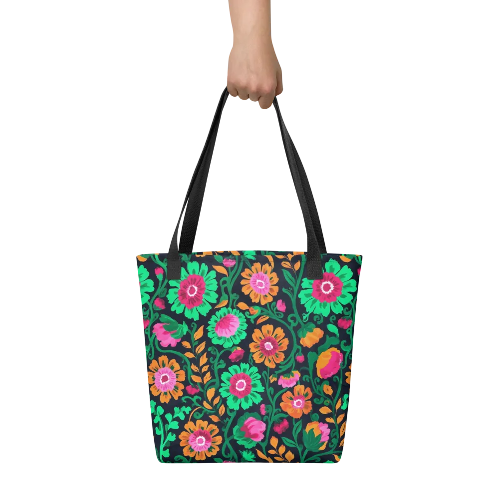 Neon Garden After Dark on Tote Bag — Front