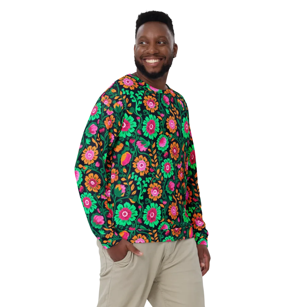 Neon Garden After Dark on Sweatshirt — Front