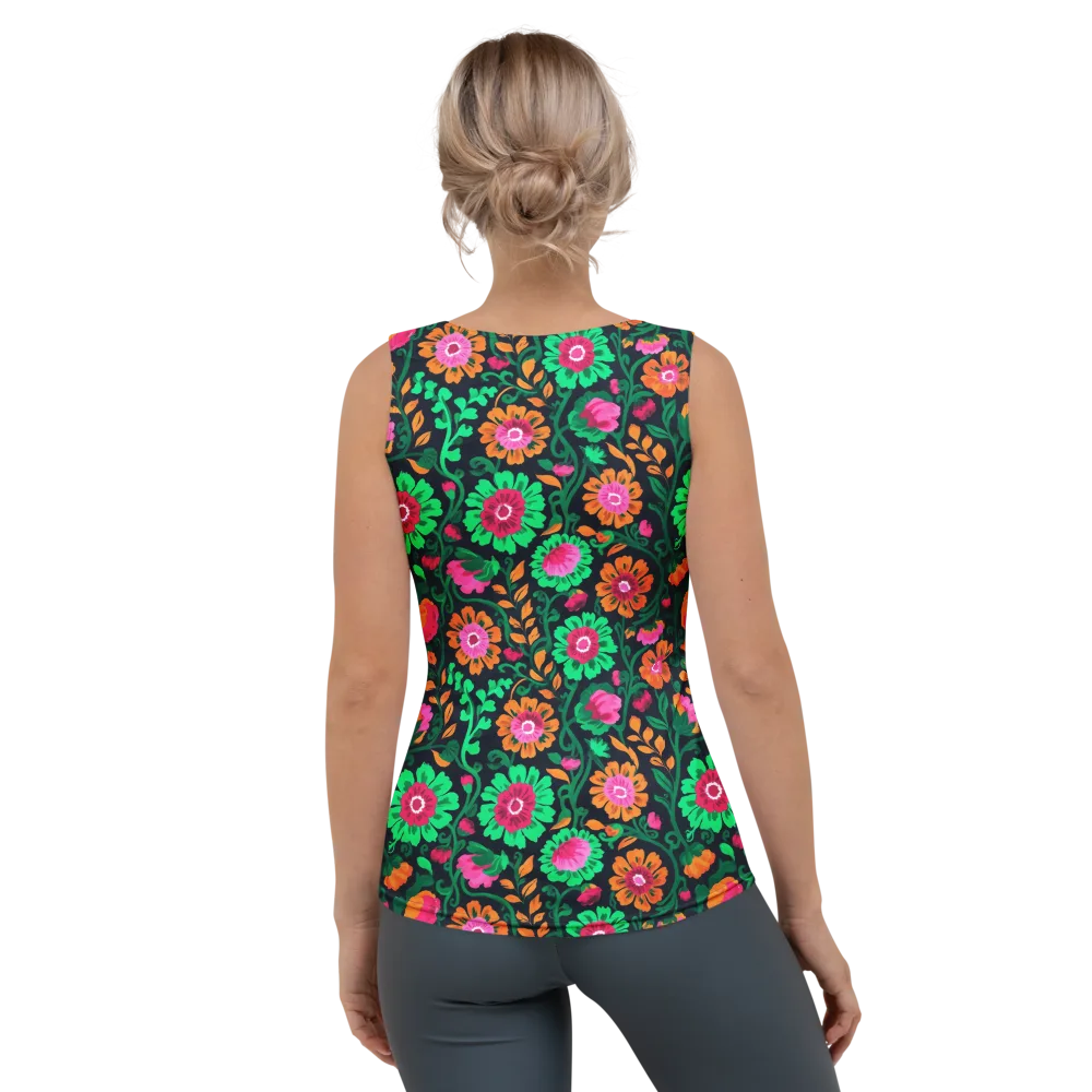 Neon Garden After Dark on Women's Tank Top — Back