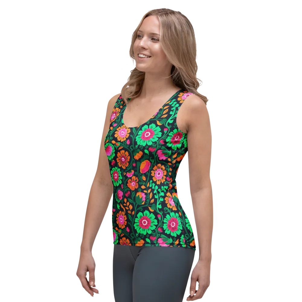 Neon Garden After Dark on Women's Tank Top — Left Front