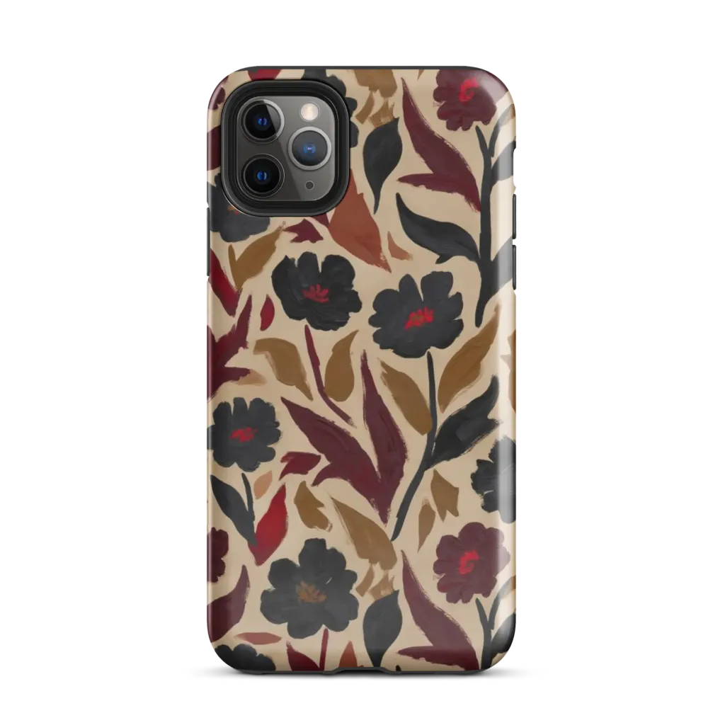Burgundy Brushwork on Tough Case for iPhone® — Front