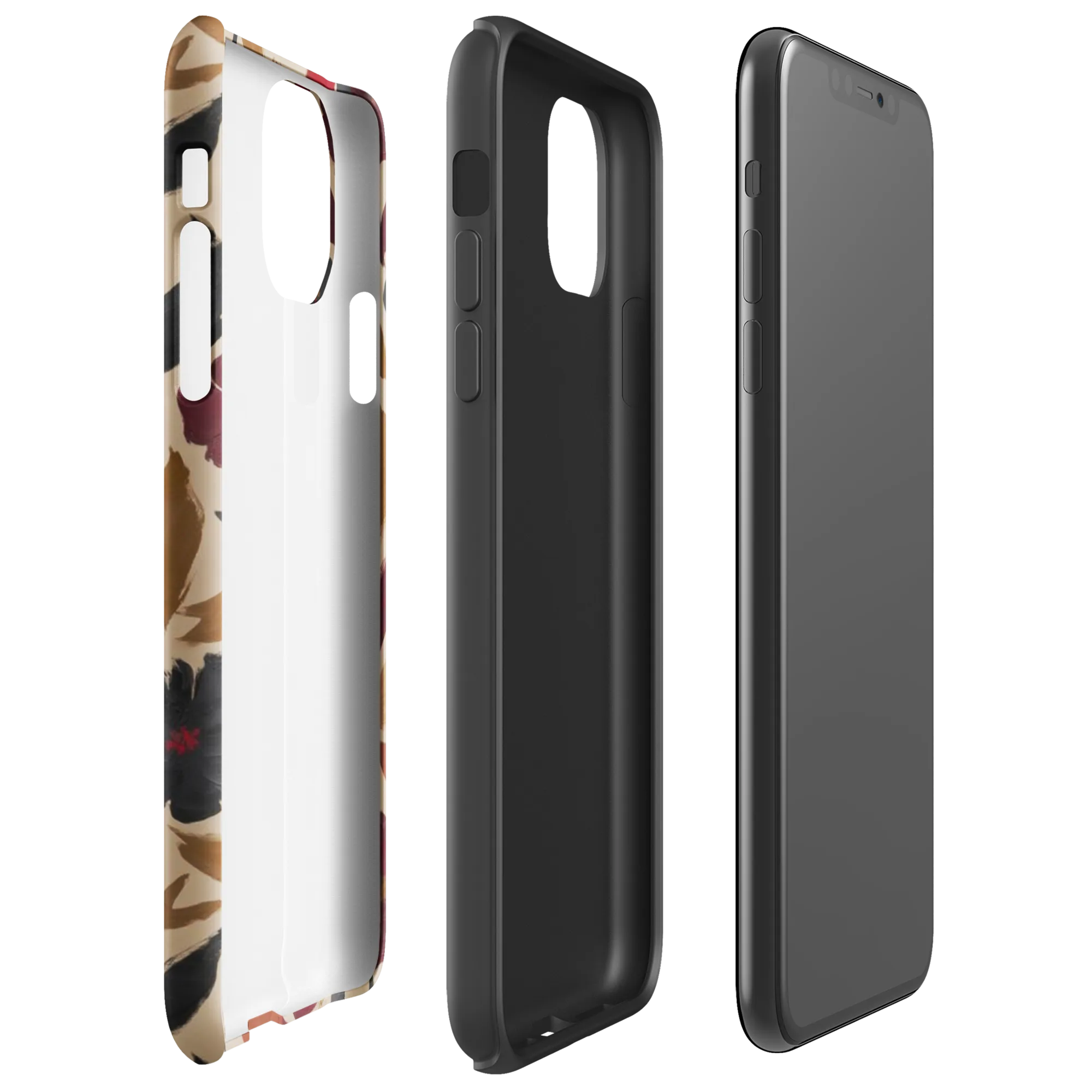Burgundy Brushwork on Tough Case for iPhone® — Right