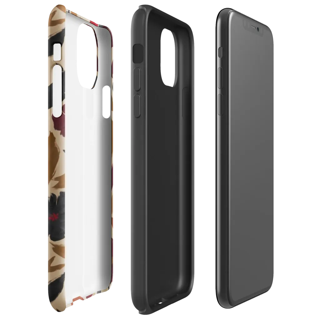 Burgundy Brushwork on Tough Case for iPhone® — Right