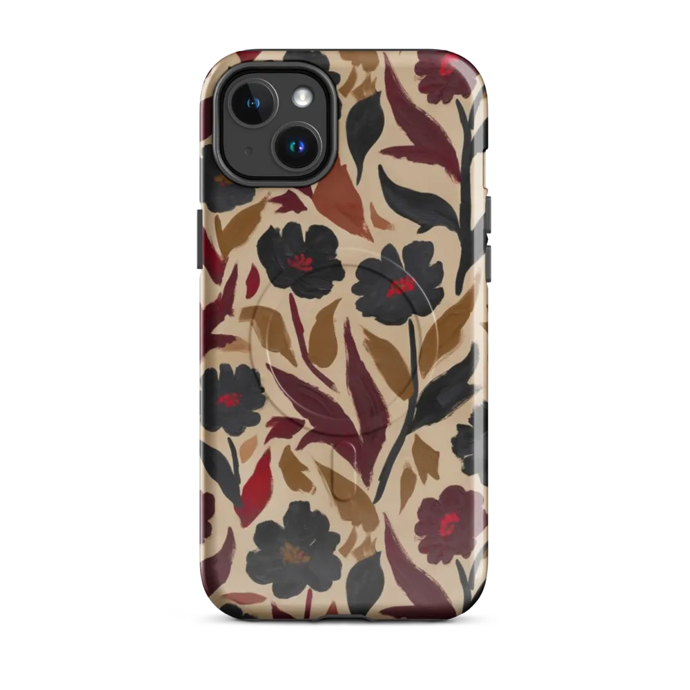 Burgundy Brushwork on MagSafe Tough Case for iPhone® — Front