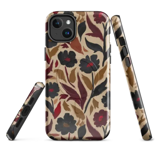 Burgundy Brushwork on a MagSafe Tough Case for iPhone®