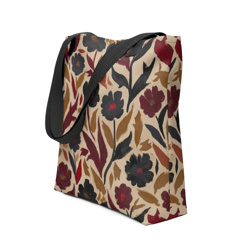 Burgundy Brushwork on Tote Bag — Front
