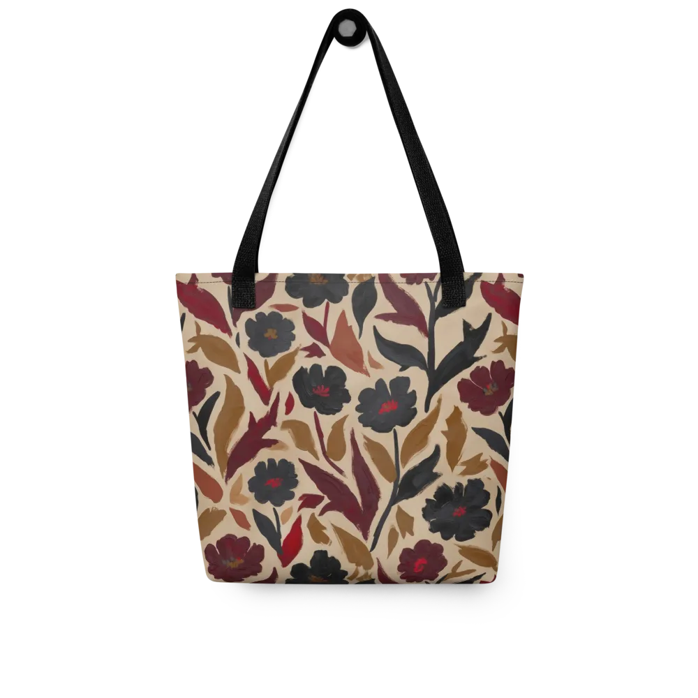 Burgundy Brushwork on Tote Bag — Front