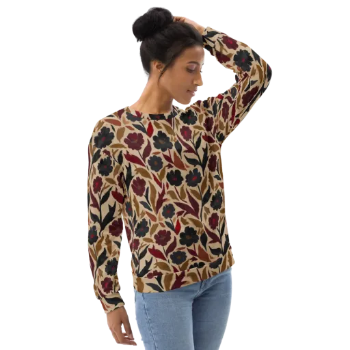 Burgundy Brushwork on a Sweatshirt