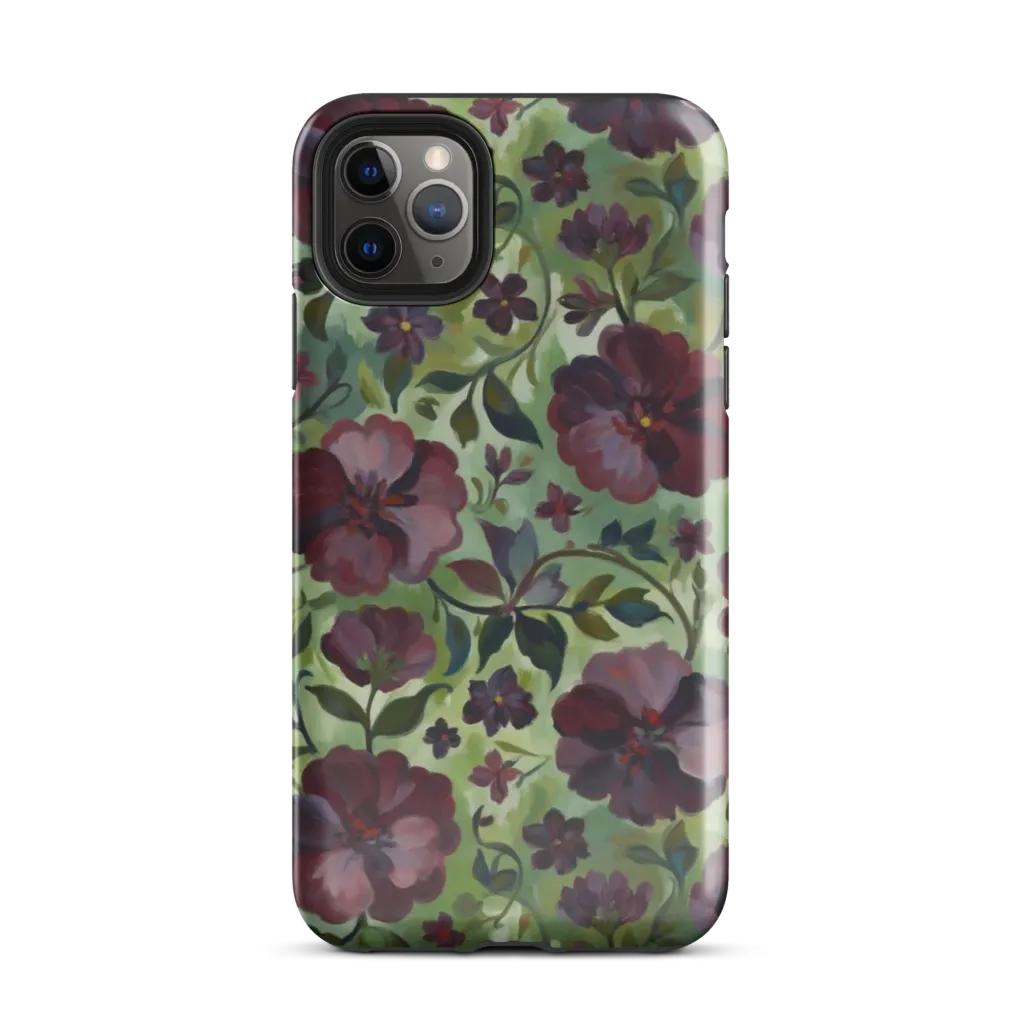 Burgundy Bloom on Tough Case for iPhone® — Front