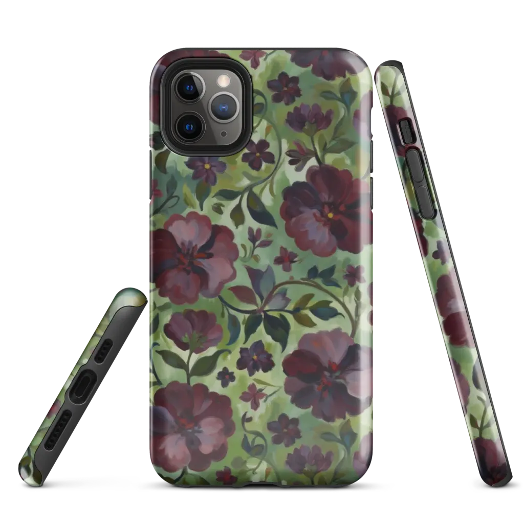Burgundy Bloom on Tough Case for iPhone® — Front