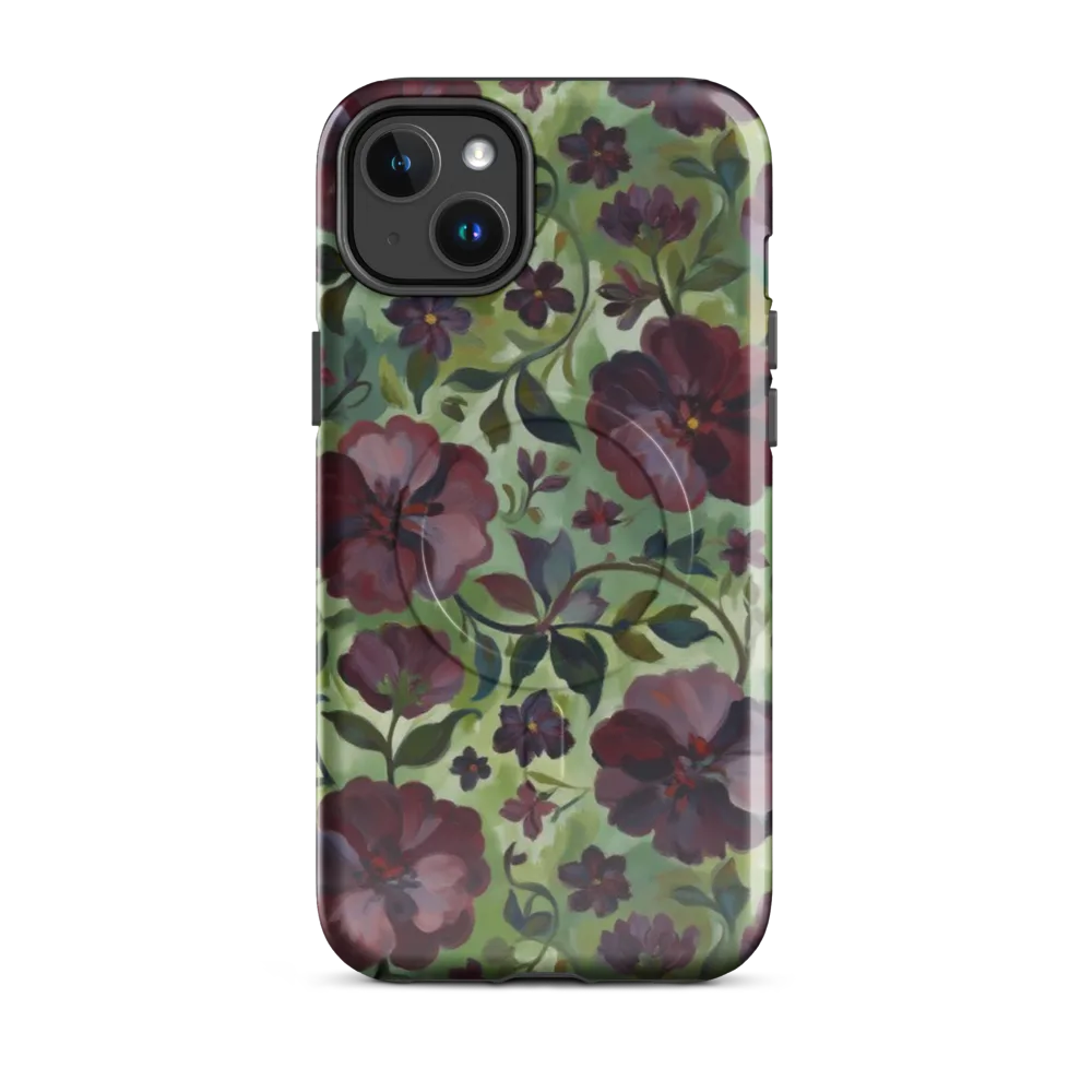 Burgundy Bloom on MagSafe Tough Case for iPhone® — Front