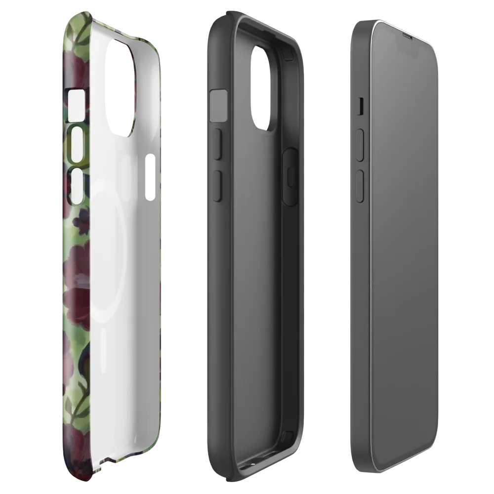 Burgundy Bloom on MagSafe Tough Case for iPhone® — Front