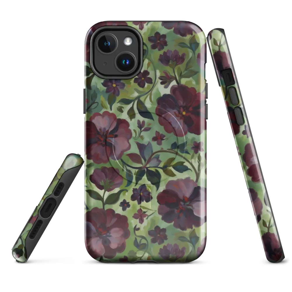 Burgundy Bloom on MagSafe Tough Case for iPhone® — Front