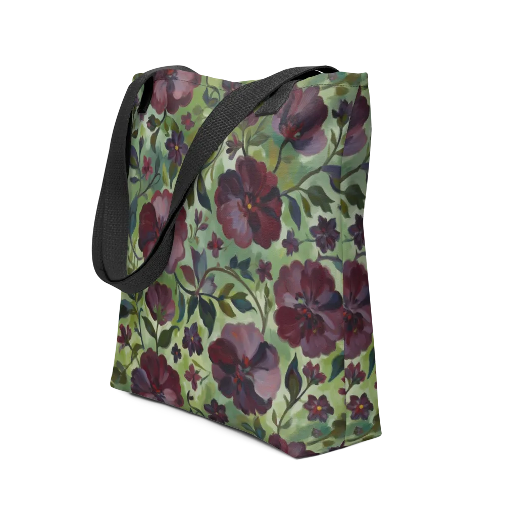 Burgundy Bloom on Tote Bag — Front