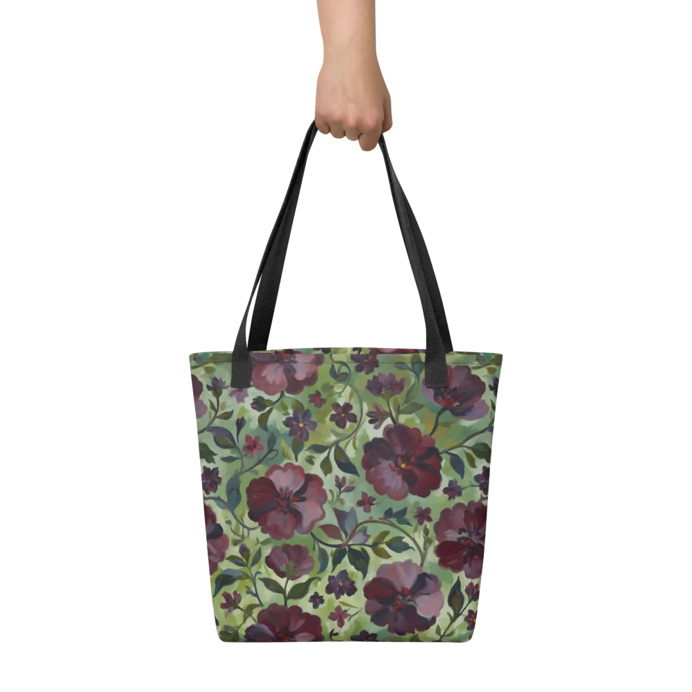 Burgundy Bloom on Tote Bag — Front