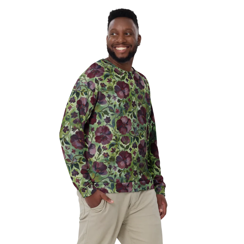 Burgundy Bloom on Sweatshirt — Front
