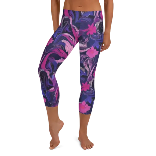Violet Rapture on a Capri Leggings