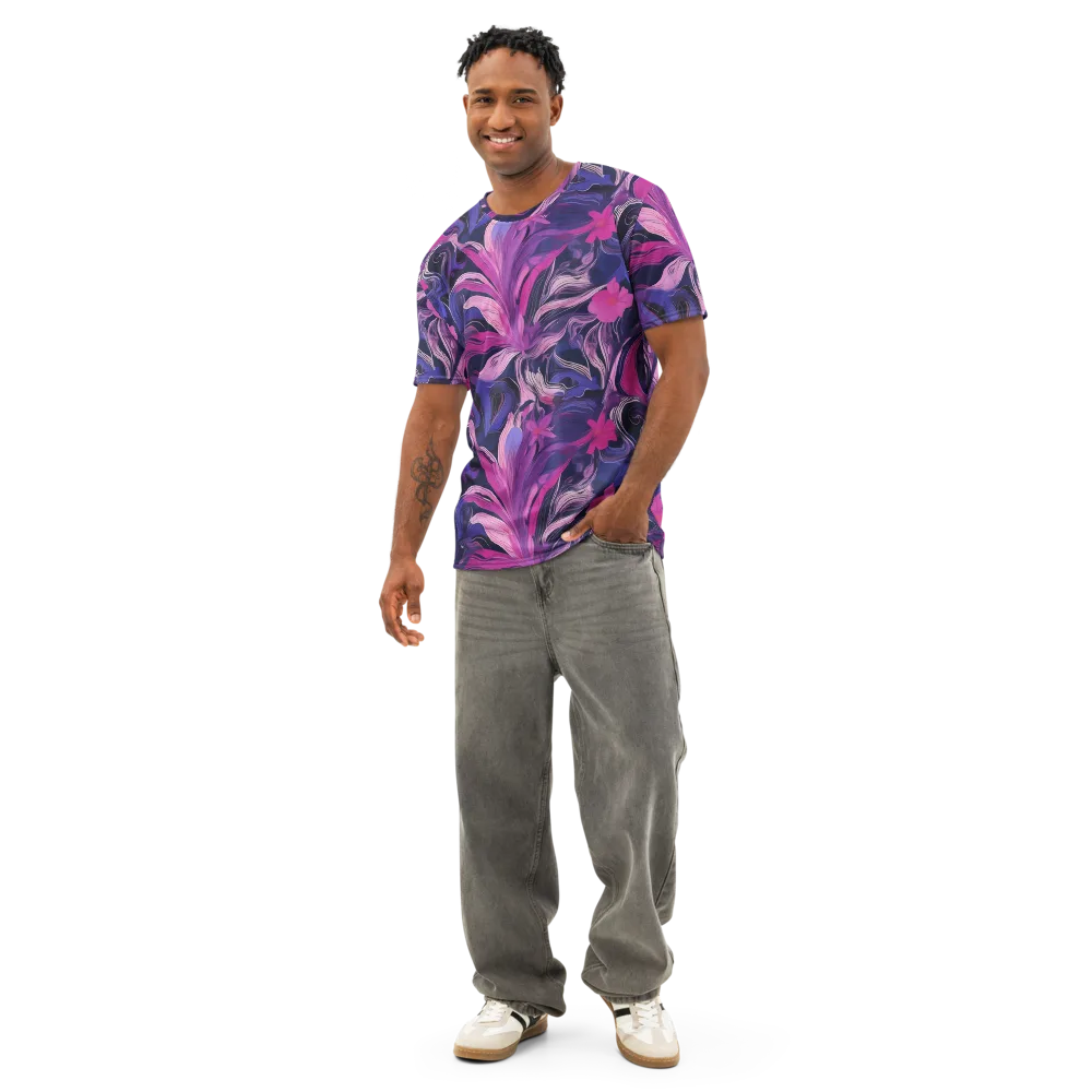 Violet Rapture on Men's Cotton Crew Neck T-Shirt — Front