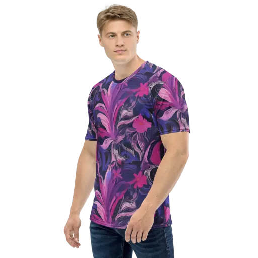 Violet Rapture on a Men's Crew Neck T-Shirt