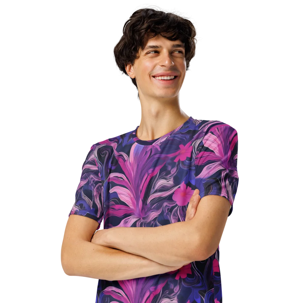 Violet Rapture on Men's Crew Neck T-Shirt — Left Front