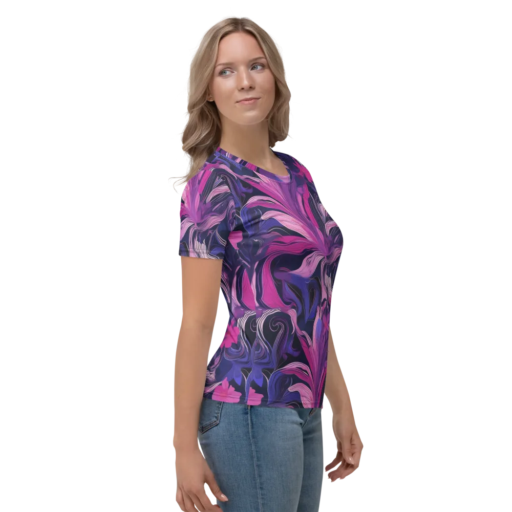 Violet Rapture on Women's Crew Neck T-Shirt — Right