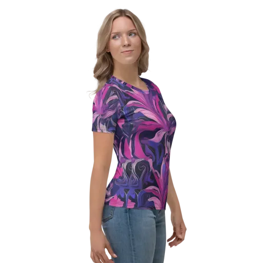 Violet Rapture on a Women's Crew Neck T-Shirt