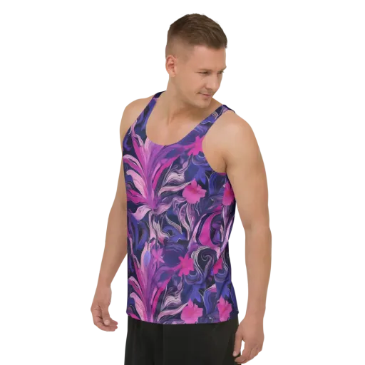 Violet Rapture on a Men's Tank Top