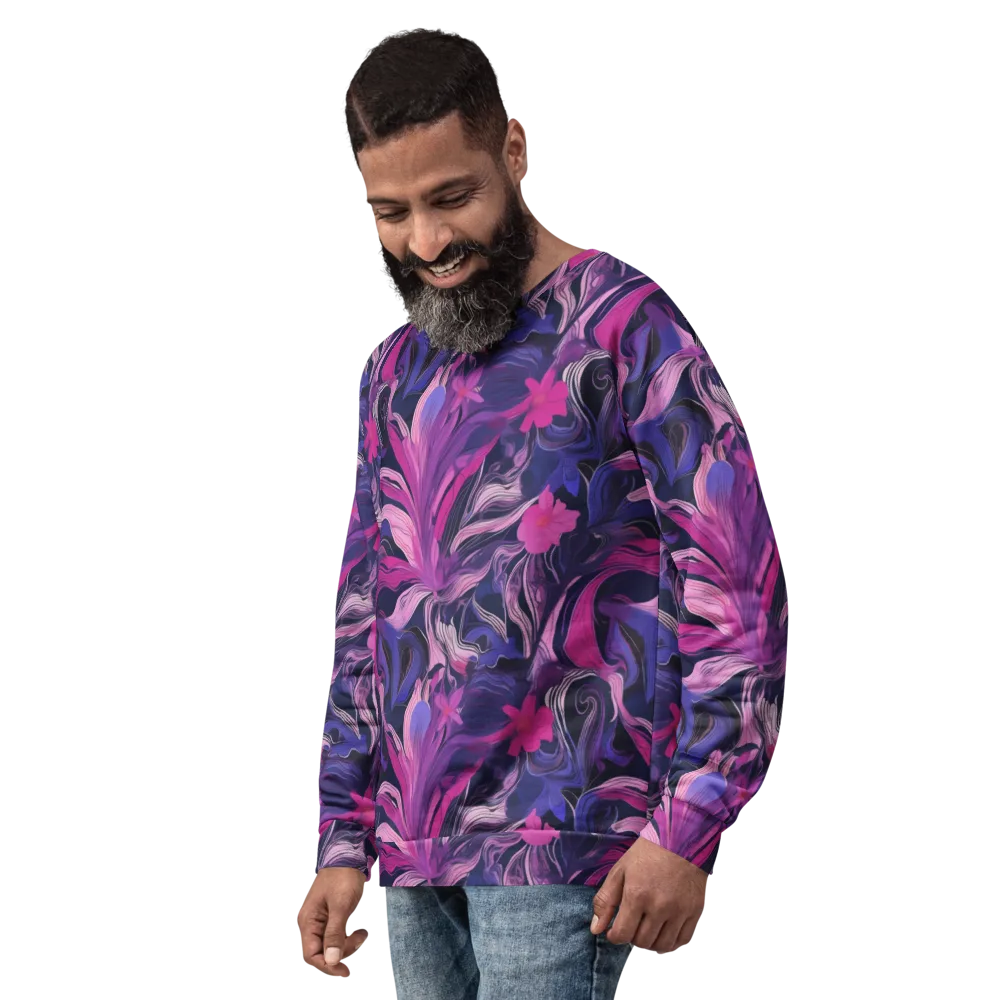 Violet Rapture on Sweatshirt — Left Front