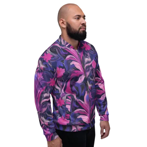 Violet Rapture on a Bomber Jacket