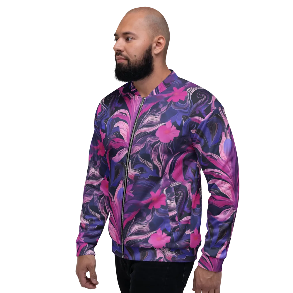 Violet Rapture on Bomber Jacket — Left