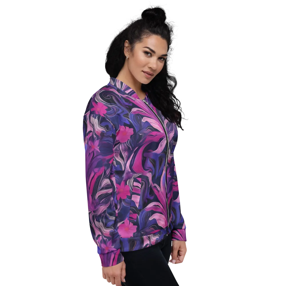 Violet Rapture on Bomber Jacket — Right