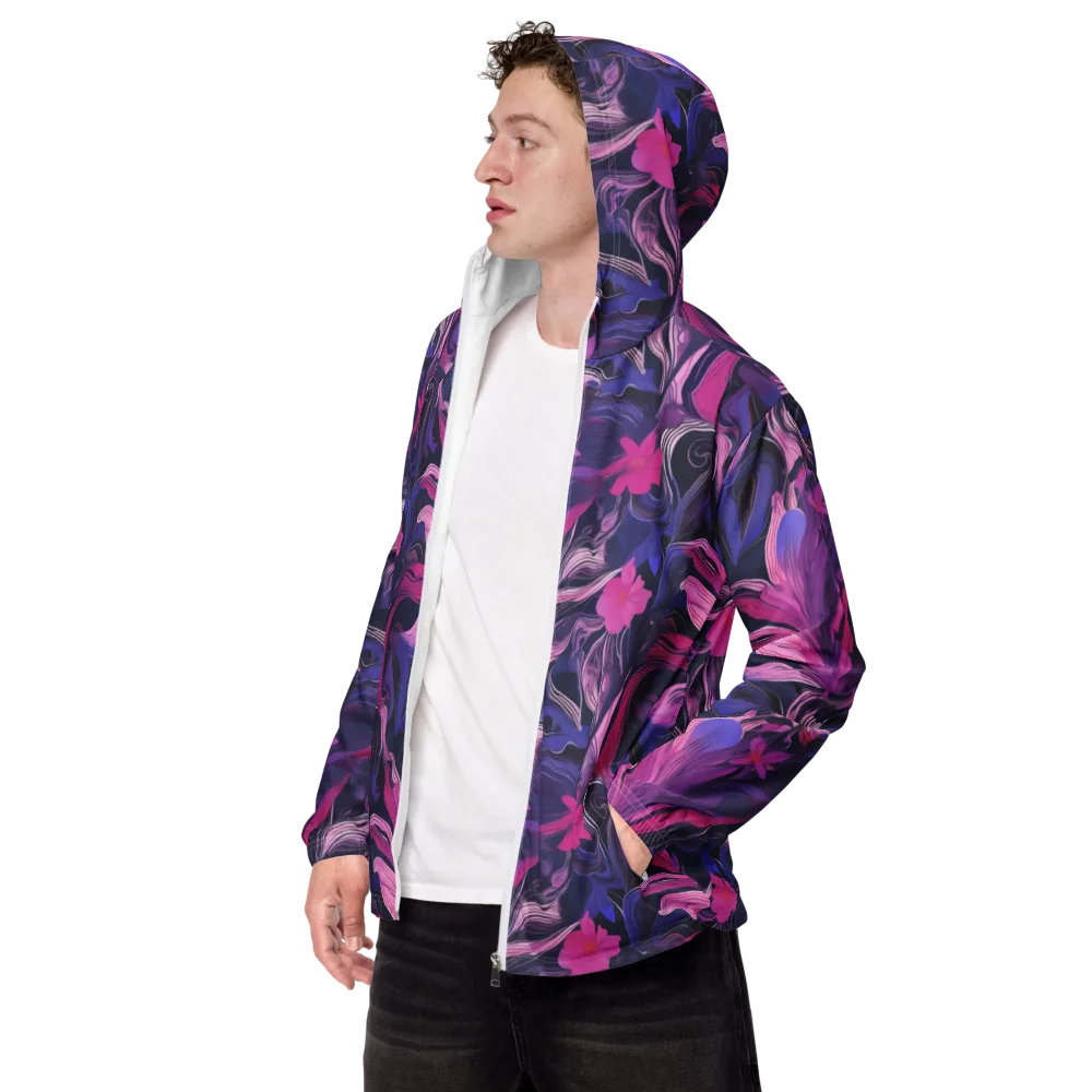 Violet Rapture on Men's Windbreaker — Left Front