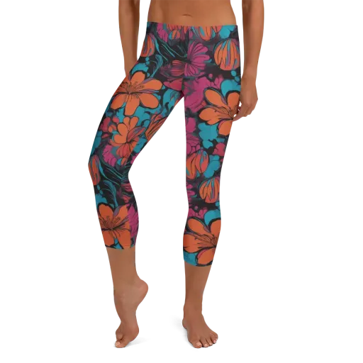 Tropic Static on a Capri Leggings