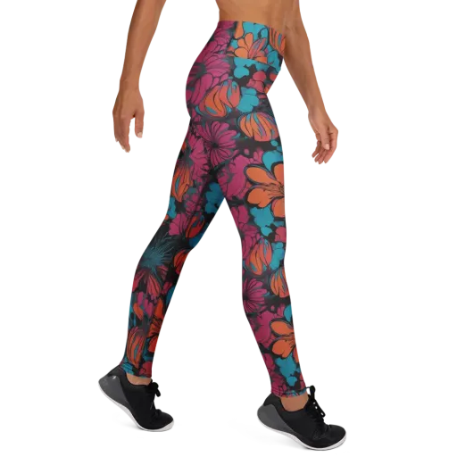Tropic Static on a Yoga Leggings