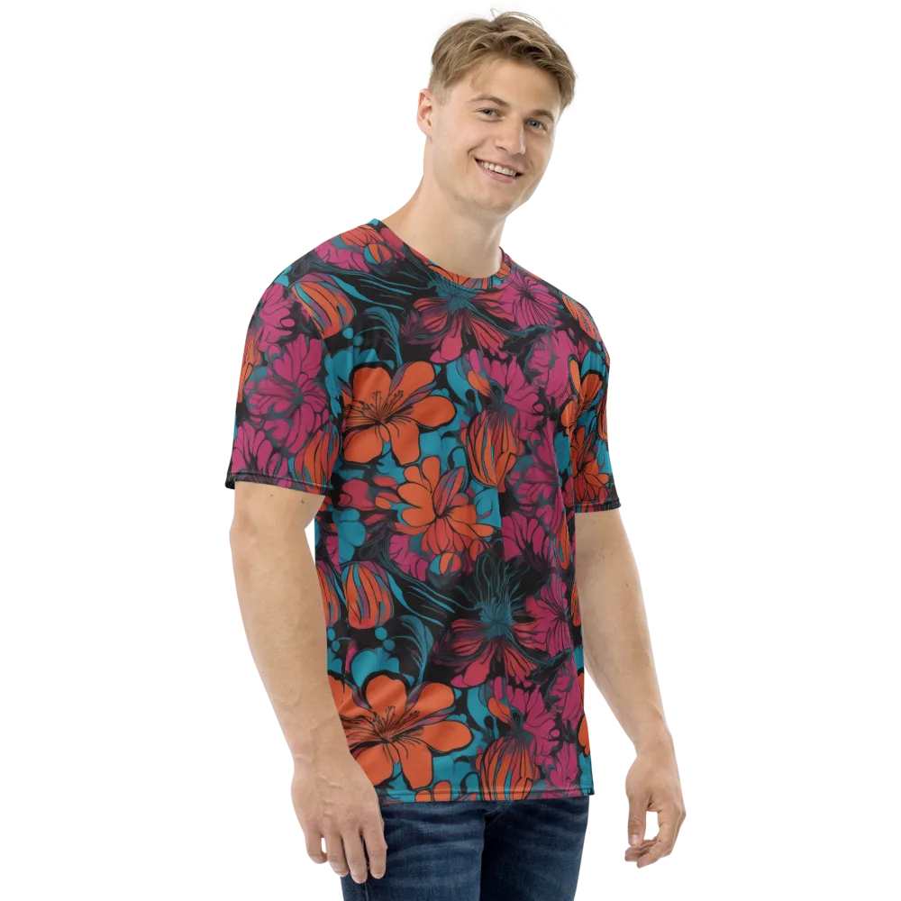 Tropic Static on Men's Crew Neck T-Shirt — Right