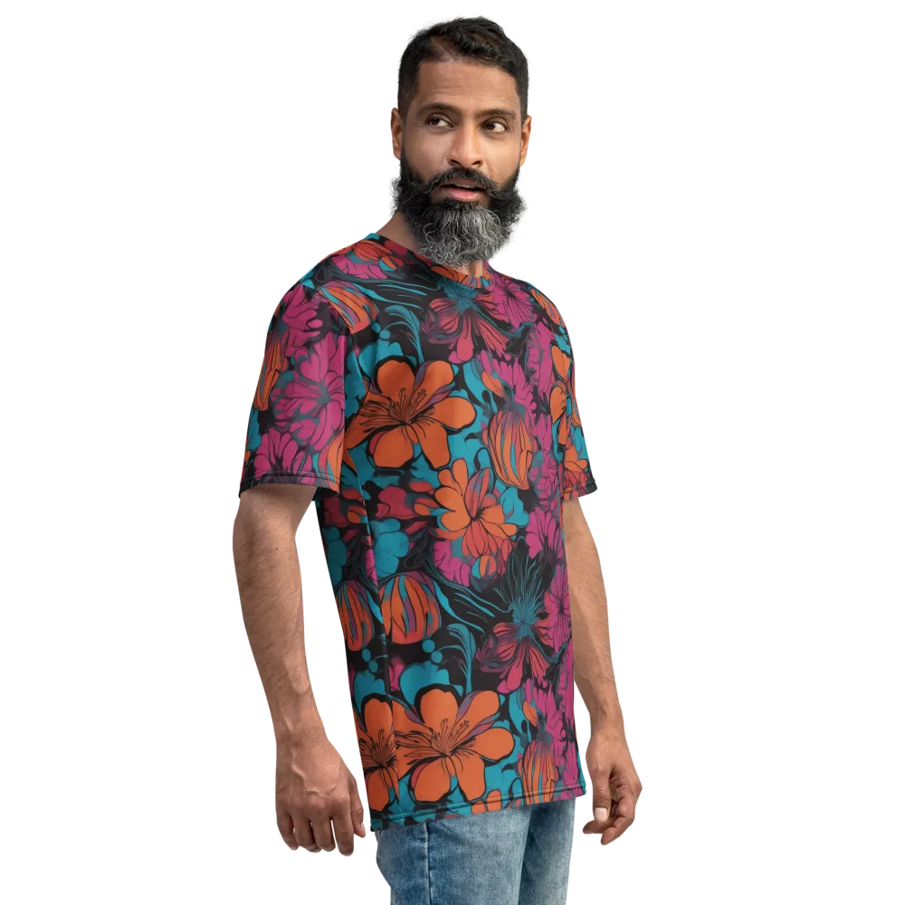 Tropic Static on Men's Crew Neck T-Shirt — Right