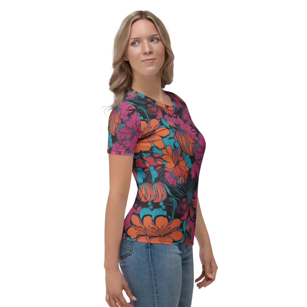 Tropic Static on Women's Crew Neck T-Shirt — Right