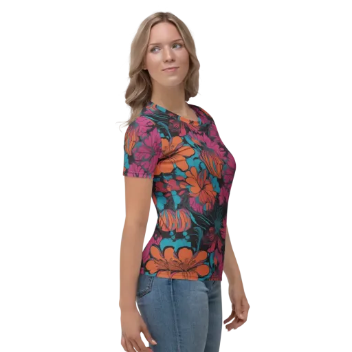 Tropic Static on a Women's Crew Neck T-Shirt