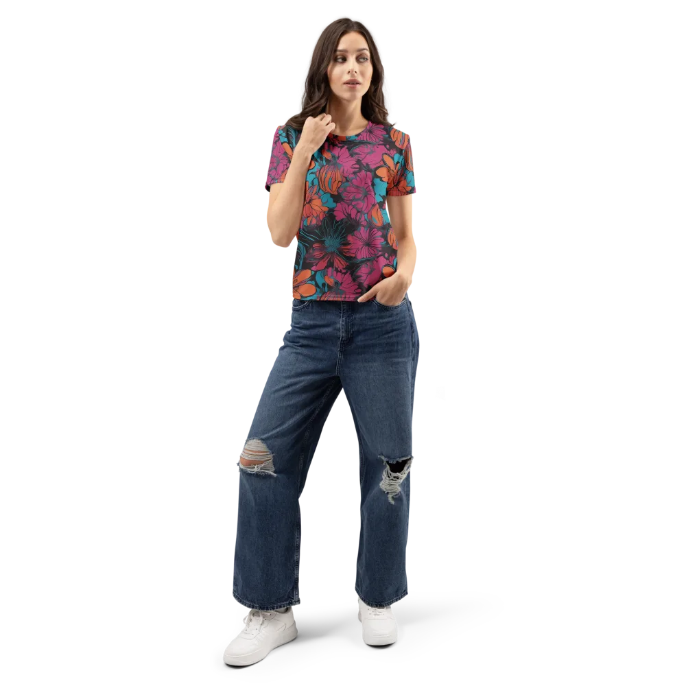 Tropic Static on Women's Crew Neck T-Shirt — Front