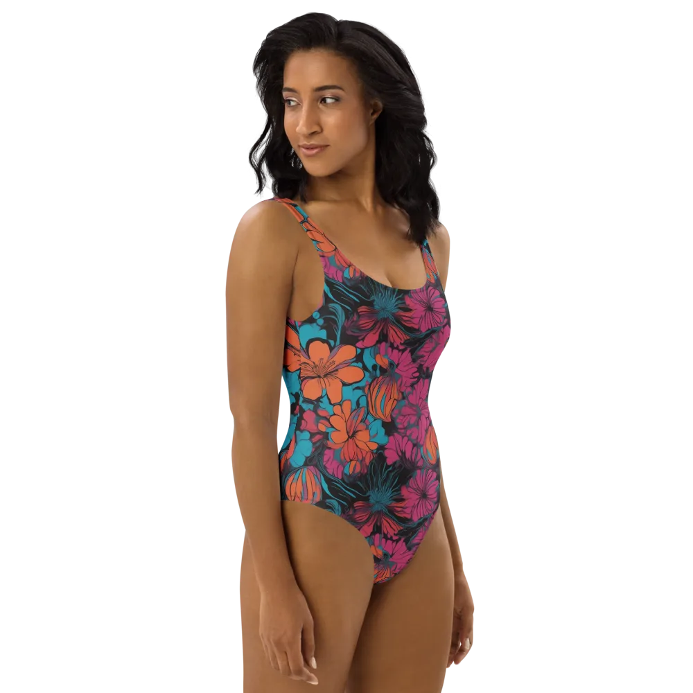 Tropic Static on One-Piece Swimsuit — Right