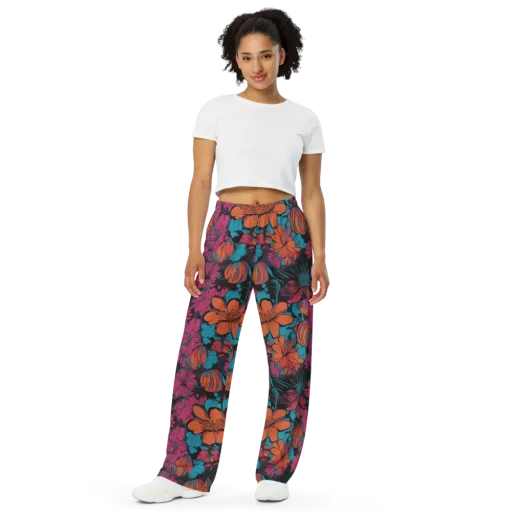 Tropic Static on Wide-Leg Pants