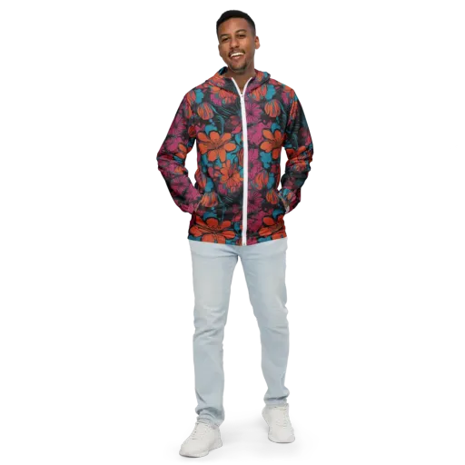 Tropic Static on a Men's Windbreaker